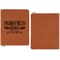 Farm Quotes Cognac Leatherette Zipper Portfolios with Notepad - Single Sided - Apvl