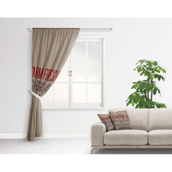 Farm Quotes Curtain With Window and Rod - in Room Matching Pillow