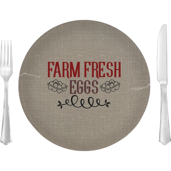 Custom Farm Quotes 10" Glass Lunch / Dinner Plates - Single or Set