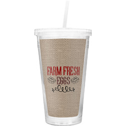 Farm Quotes Double Wall Tumbler with Straw