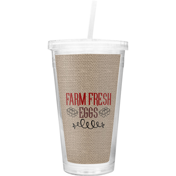 Custom Farm Quotes Double Wall Tumbler with Straw