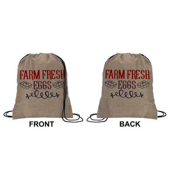 Farm Quotes Drawstring Backpack Front & Back Medium