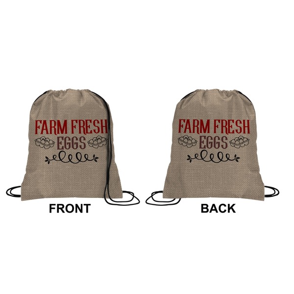 Farm Quotes Drawstring Backpack Front & Back Small