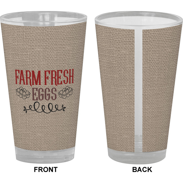 Farm Quotes Pint Glass - Full Color - Front & Back Views