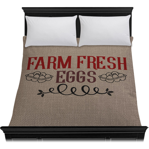 Farm Quotes Duvet Cover - Queen - On Bed - No Prop