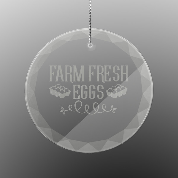 Custom Farm Quotes Engraved Glass Ornament - Round