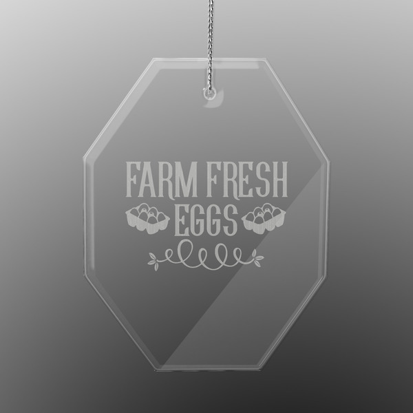 Farm Quotes Engraved Glass Ornaments - Octagon