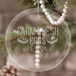 Farm Quotes Engraved Glass Ornament