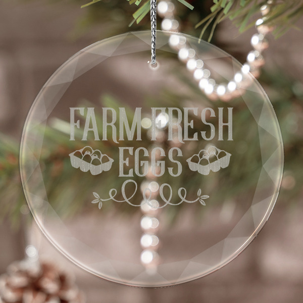 Custom Farm Quotes Engraved Glass Ornament