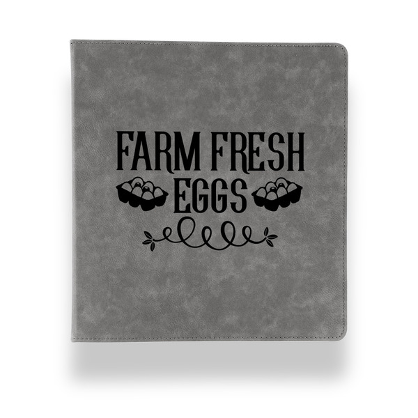 Farm Quotes Leather Binder - 1" - Grey - Front View