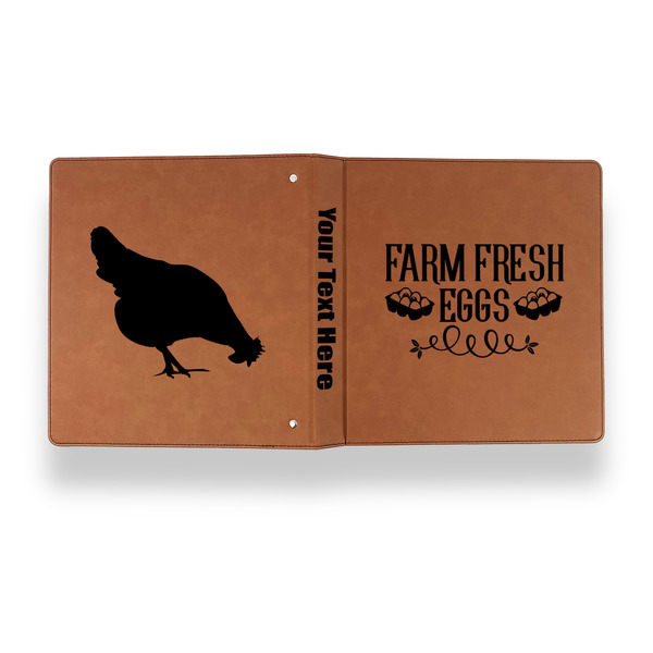 Farm Quotes Leather Binder - 1" - Rawhide - Back Spine Front View