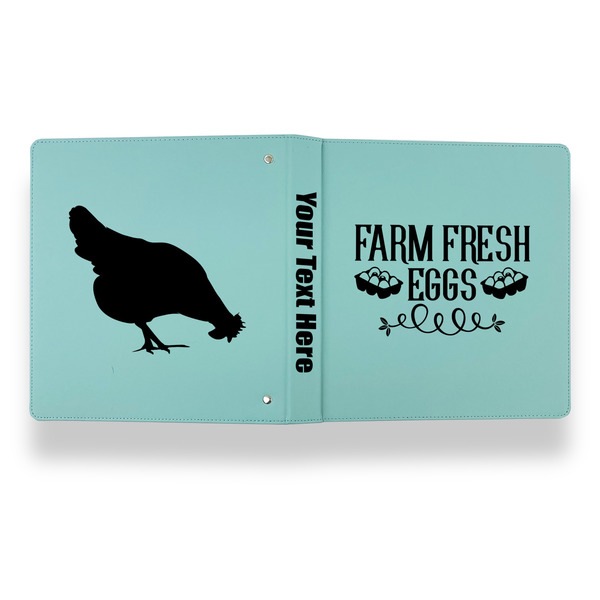 Farm Quotes Leather Binder - 1" - Teal - Back Spine Front View