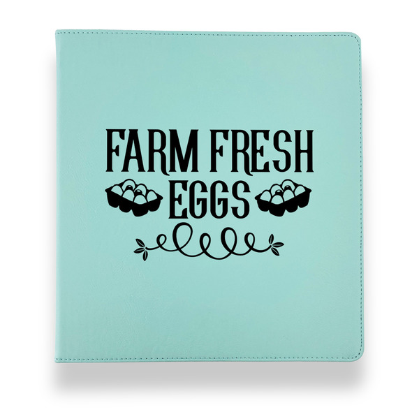 Custom Farm Quotes Leather Binder - 1" - Teal