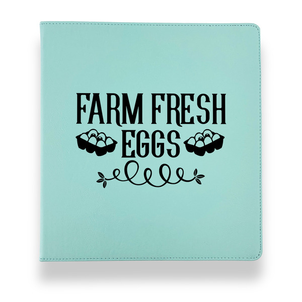 Farm Quotes Leather Binders - 1" - Teal - Front View