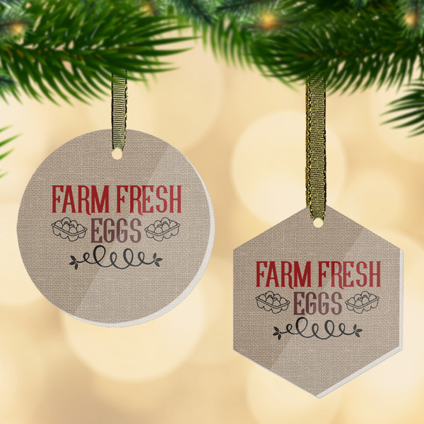 Custom Farm Quotes Flat Glass Ornament