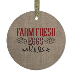 Farm Quotes Flat Glass Ornament - Round