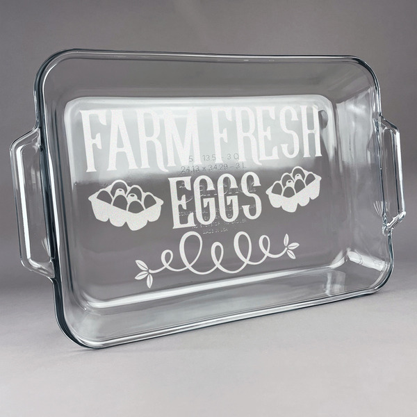 Custom Farm Quotes Glass Baking Dish with Truefit Lid - 13in x 9in
