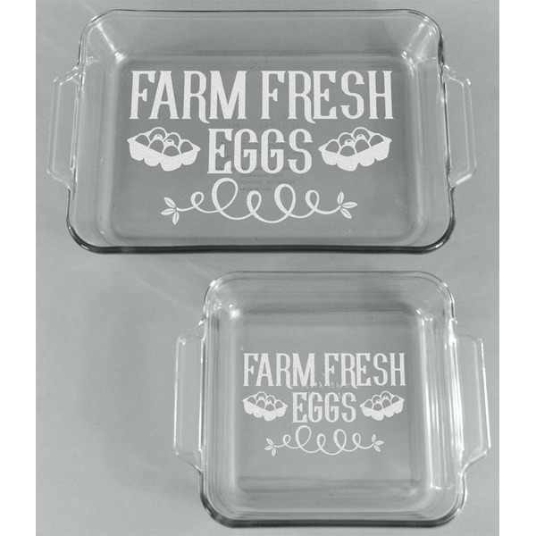 Farm Quotes Glass Baking Dish Set - FRONT