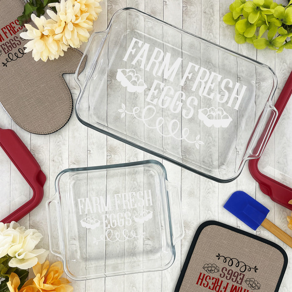 Farm Quotes Glass Baking Dish Set - LIFESTYLE