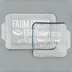 Farm Quotes Set of Glass Baking & Cake Dish - 13in x 9in & 8in x 8in