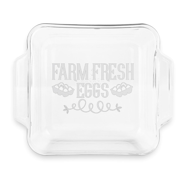 Custom Farm Quotes Glass Cake Dish with Truefit Lid - 8in x 8in
