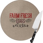 Farm Quotes Round Glass Cutting Board (Personalized)