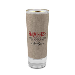 Farm Quotes 2 oz Shot Glass -  Glass with Gold Rim - Set of 4