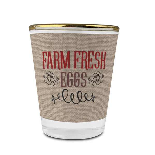 Farm Quotes Glass Shot Glass - With gold rim - FRONT
