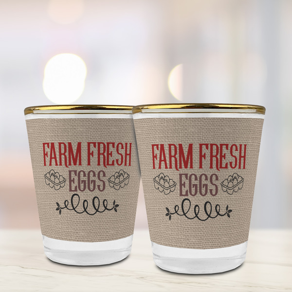 Farm Quotes Glass Shot Glass - with gold rim - LIFESTYLE