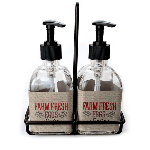 Custom Farm Quotes Glass Soap & Lotion Bottle Set
