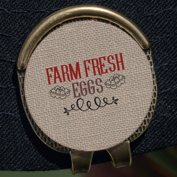 Farm Quotes Golf Ball Marker Hat Clip - Gold - Close Up