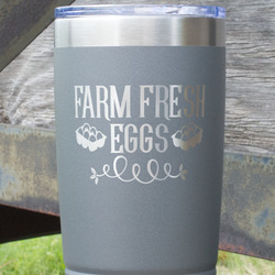 Farm Quotes 20 oz Stainless Steel Tumbler - Grey - Single Sided