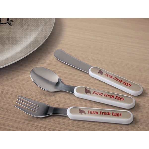 Farm Quotes Kids Flatware w/ Plate