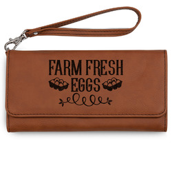 Farm Quotes Ladies Leatherette Wallet - Laser Engraved - Rawhide