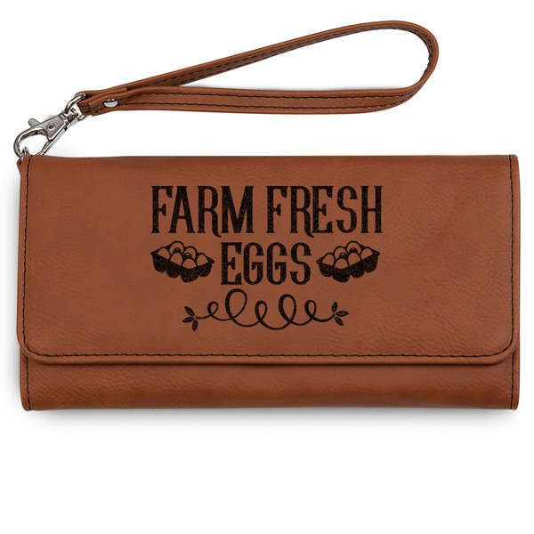 Custom Farm Quotes Ladies Leatherette Wallet - Laser Engraved - Rawhide