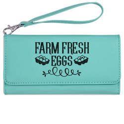 Farm Quotes Ladies Leatherette Wallet - Laser Engraved- Teal