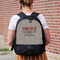 Farm Quotes Large Backpack - Black - On Back