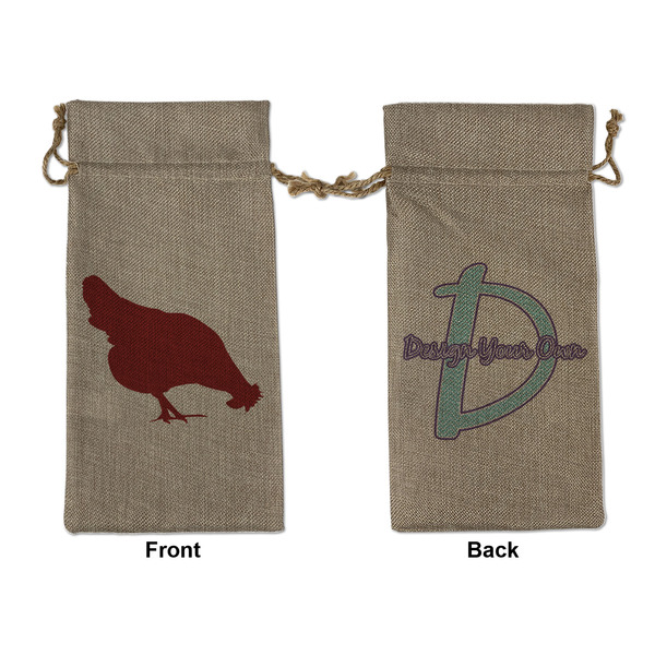 Custom Farm Quotes Large Burlap Gift Bag - Front & Back