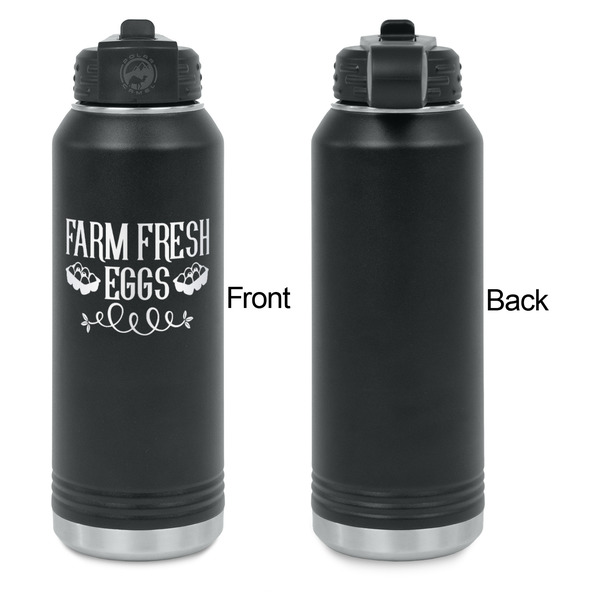 Farm Quotes Laser Engraved Water Bottles - Front Engraving - Front & Back View