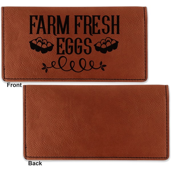 Farm Quotes Leather Checkbook Holder Front and Back Single Sided - Apvl