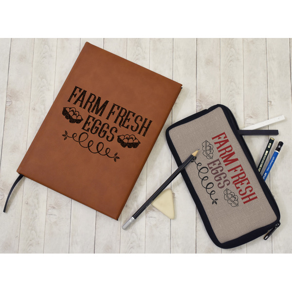 Farm Quotes Leather Sketchbook - Large - Double Sided - In Context