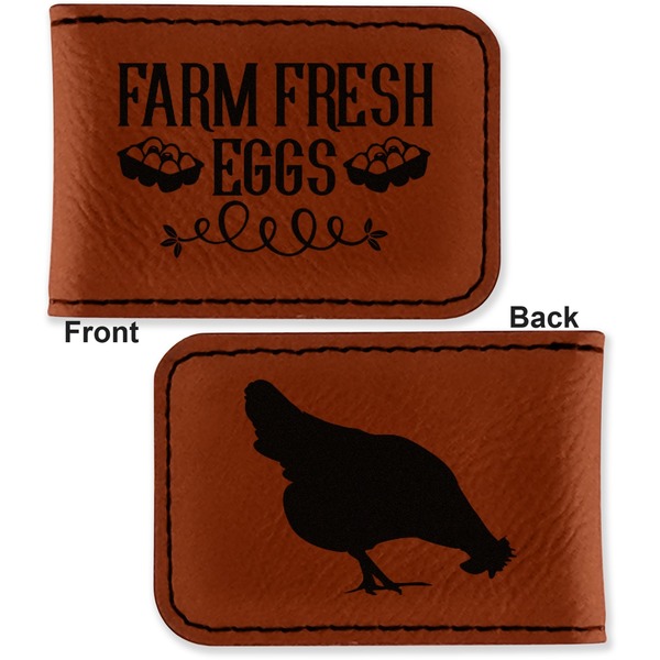 Farm Quotes Leatherette Magnetic Money Clip - Front and Back
