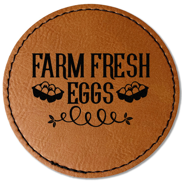 Custom Farm Quotes Faux Leather Iron On Patch - Round