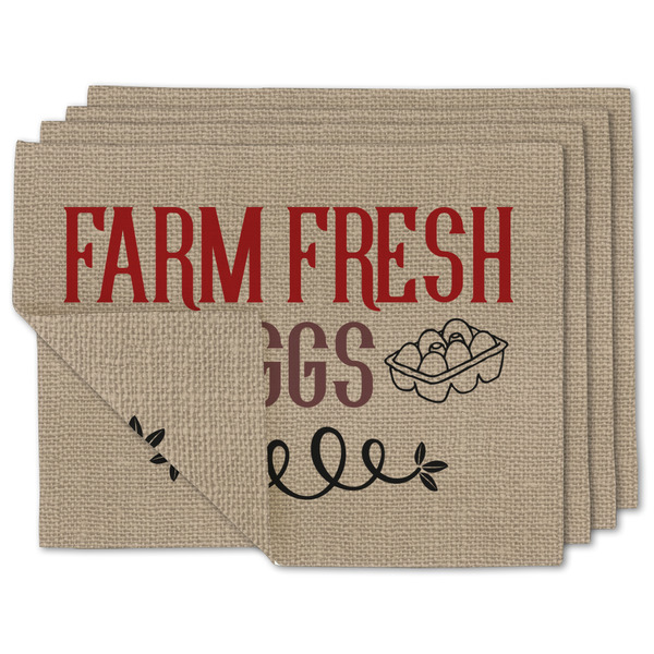 Custom Farm Quotes Double-Sided Linen Placemat - Set of 4