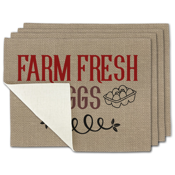 Custom Farm Quotes Single-Sided Linen Placemat - Set of 4