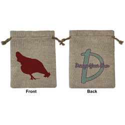 Farm Quotes Medium Burlap Gift Bag - Front & Back
