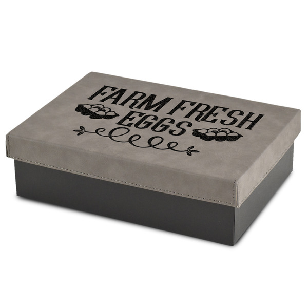 Custom Farm Quotes Medium Gift Box w/ Engraved Leather Lid