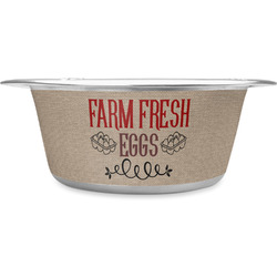Farm Quotes Stainless Steel Dog Bowl - Large (Personalized)