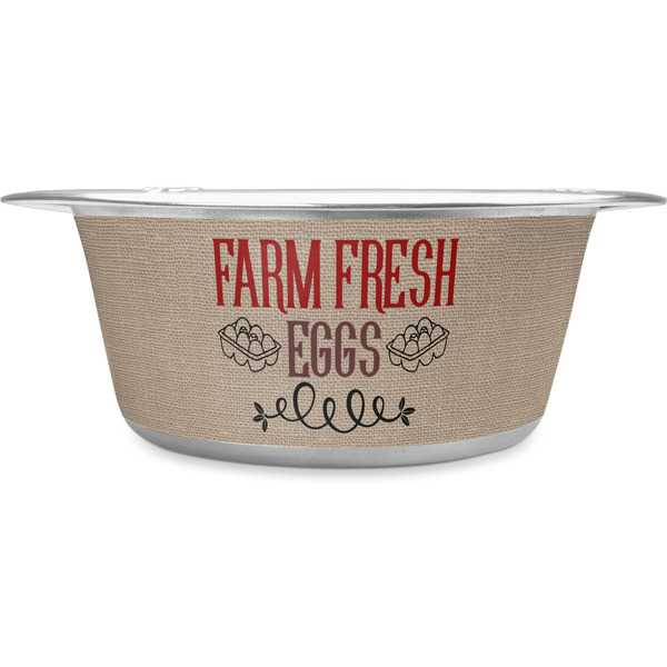 Custom Farm Quotes Stainless Steel Dog Bowl - Large