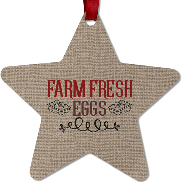 Custom Farm Quotes Metal Star Ornament - Double Sided